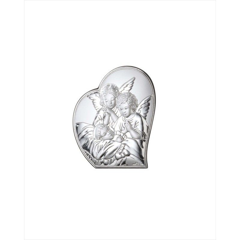 Icono Religioso Angeles De La Guarda Plateada 81084/0L 6x7cm