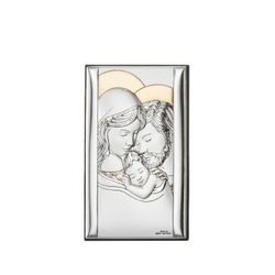 Icono Religioso Latón Bilaminado 12x20cm 81504/4XLORO Sagrada Familia Vertical Dorada