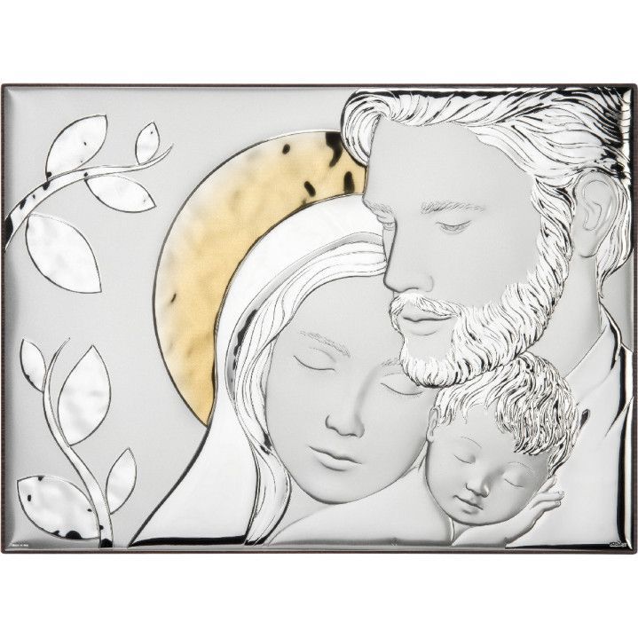 Icono Religioso Latón Bilaminado 14x10cm AE0281/2 Sagrada Familia - Árbol de la Vida