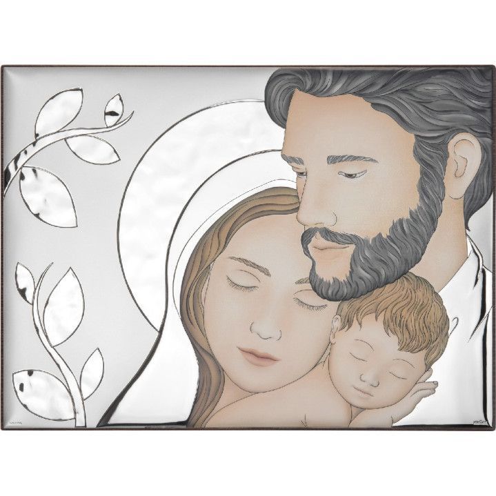 Icono Religioso Latón Bilaminado 14x10cm AE0281/2D Sagrada Familia - Árbol de la Vida A Color