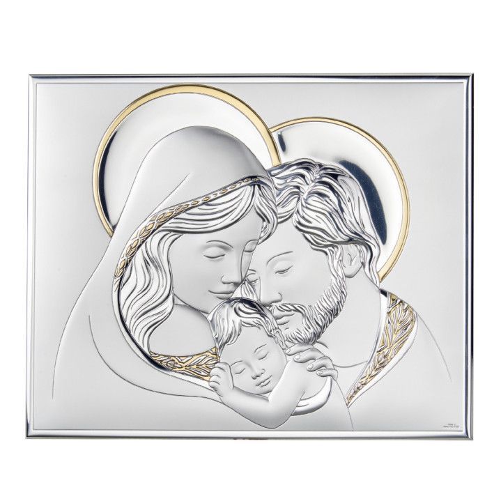 Icono Religioso Latón Bilaminado 19x15,5cm 81394/3LORO Sagrada Familia Dorada