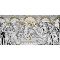 Icono Religioso Latón Bilaminado 32x16cm AE0290/3 Ultima Cena Dorada