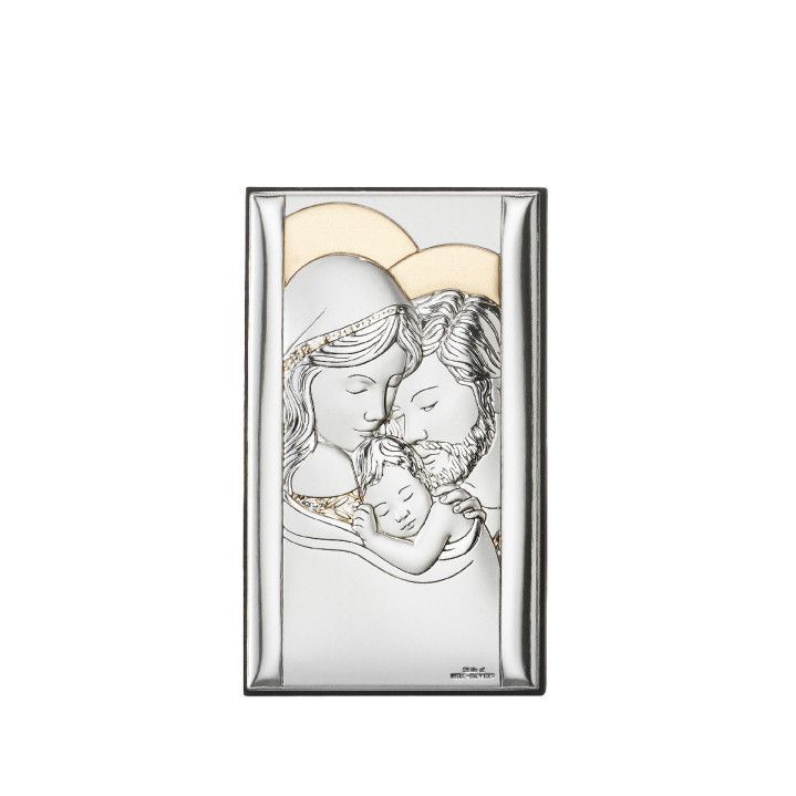 Icono Religioso Latón Bilaminado 9x15cm 81504/3XLORO Sagrada Familia Vertical Dorada