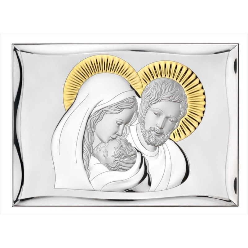 Icono Religioso Sagrada Familia Plateado Bicolor Dorado 81301/7LORO 35x50cm