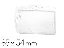 Identificador durable rigido con pinza 1 tarjeta pte de 10 identificacion/pase seguridad color transparente 85x54 mm