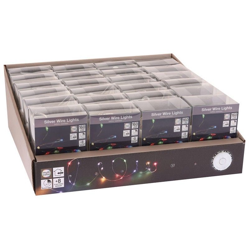 Iluminación 160 luces. Multicolor. Funciona a pilas.