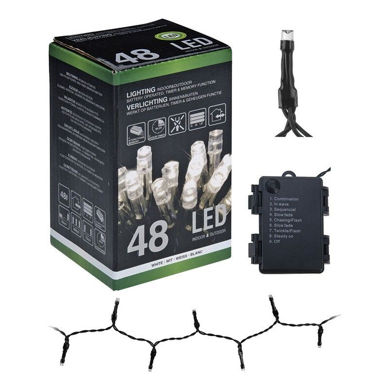 Iluminación 48 led inter. Con bateria luz blanca
