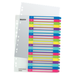 Índice de proyectos Imprimible Leitz WOW. DIN A4. Pestañas PP 1-20