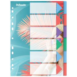 Índice multitaladro Esselte Colour'Breeze. PP. A4. 6 pestañas, multicolor
