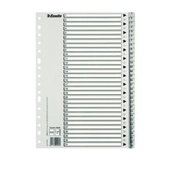 Índice multitaladro Esselte. Folio. Cartulina índice B/N. Pestañas 1-31 PP, gris