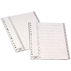 Índice multitaladro Esselte. Folio. Cartulina índice color. Pestañas 1-31 PP, gris