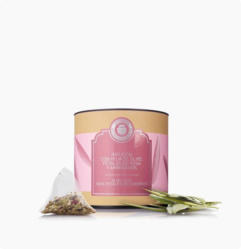 Infusión de hoja de olivo, pétalos de rosa y arándanos la chinata 30 grs