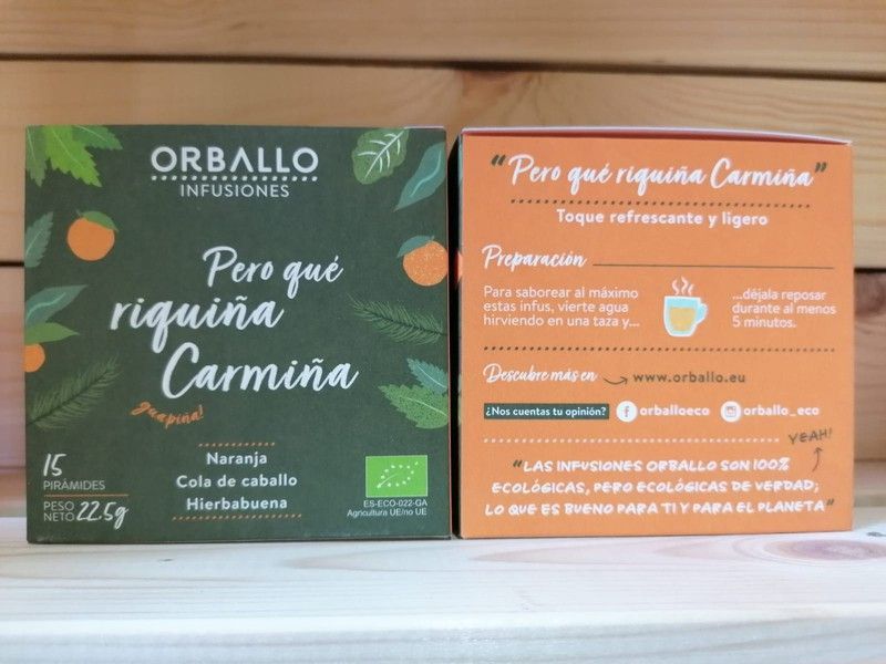Infusión ecológica de cola de caballo, hierbabuena y corteza de naranja