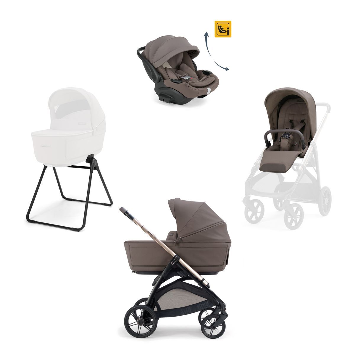 Inglesina Aptica System Quattro con silla de auto Darwin Recline Evo (2026)