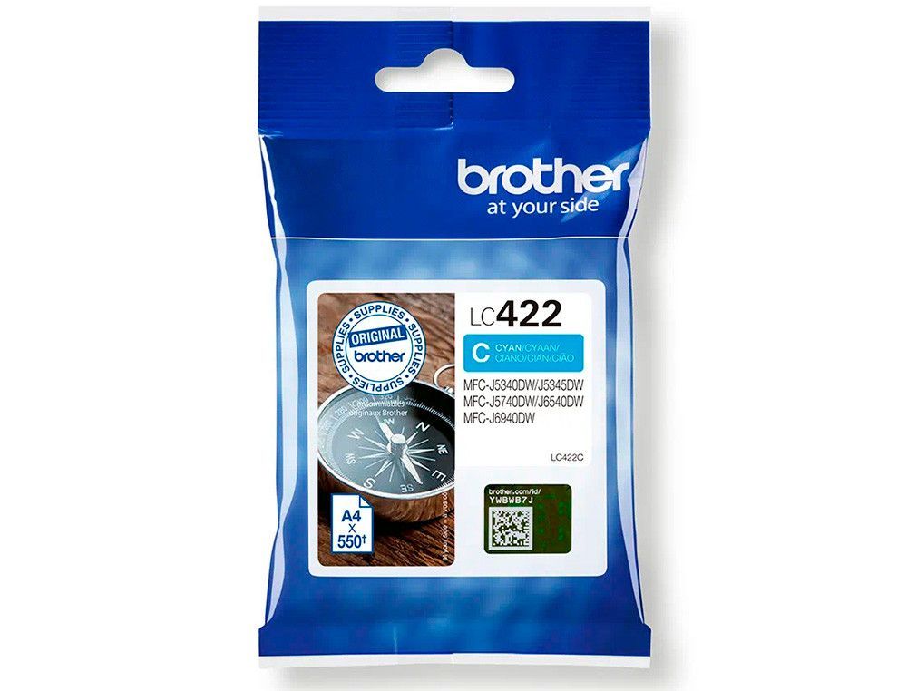 Ink-jet brother lc-422c cyan mfc-j5340dw / mfc-j5740dw / mfc-j6540dw / mfc-j6940dw 550 paginas