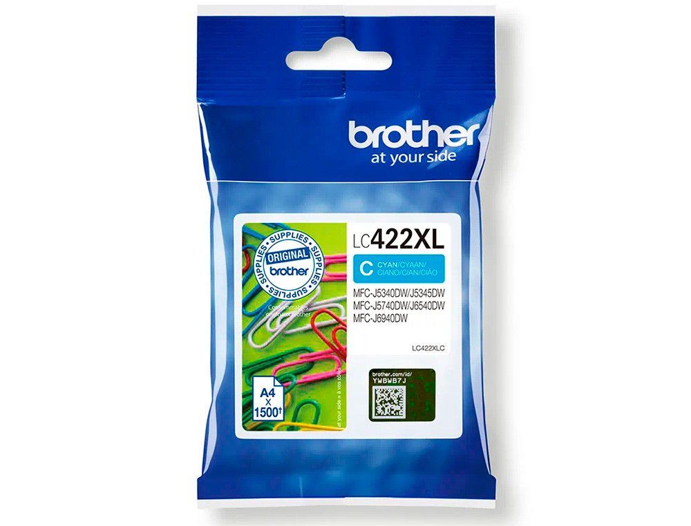 Ink-jet brother lc-422xlc cyan mfc-j5340dw / mfc-j5740dw / mfc-j6540dw / mfc-j6940dw 1500 paginas