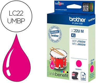 Ink-jet brother lc22umbp xl dcp-j785dw / dcp-j785dwxl / mfc-j985dw / mfc-j985dw magenta 1.200 pag