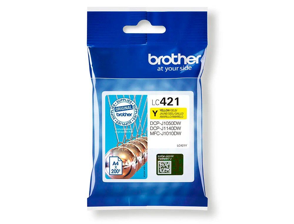 Ink-jet brother lc421y dcp-j1050dw / dcp-j1140dw / mfc-j10 amarillo 200 paginas