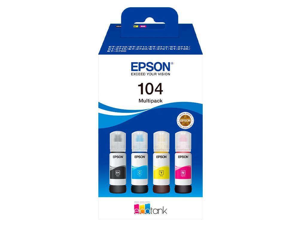 Ink-jet epson /104 4 clr multipack (bk / c / m / y)/ecotank et-2710 / et-2711 / et-2712 / et-2714 / et-2715