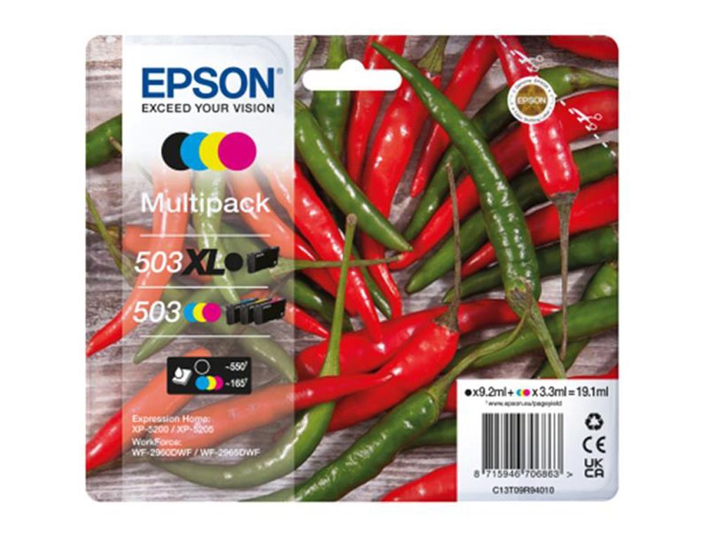 Ink-jet epson 503 multipack 4 colores negro/amarillo/cian/magenta