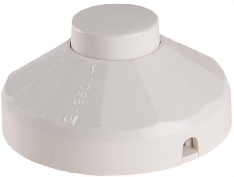 Interruptor de pulsador de pie. Material termoplástico. Color blanco.