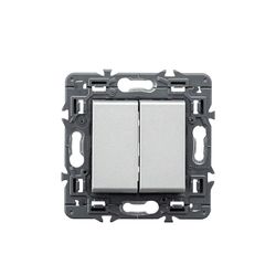 Interruptor doble Valena Next 1P 10AX Aluminio  Legrand 741344