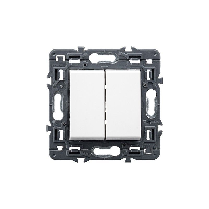 Interruptor doble Valena Next 1P 10AX Blanco  Legrand 741244