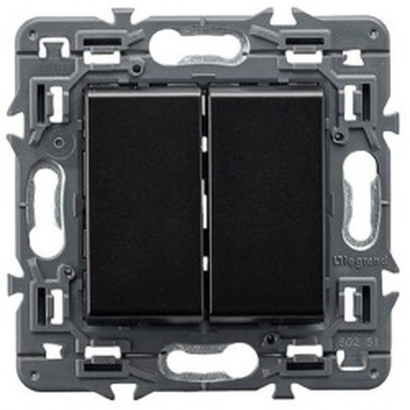 Interruptor doble Valena Next 1P 10AX Dark  Legrand 741444