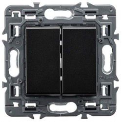 Interruptor doble Valena Next 1P 10AX Dark  Legrand 741444