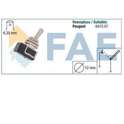 Interruptor palanca cromado, terminales,Ø 12mm F65280 FAE