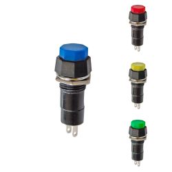 Interruptor Unipolar Base Hexagonal 1A 250V, Colores Surtidos