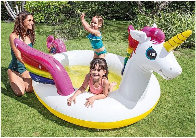 Intex 57441 Piscina Infantil Unicornio con Spray