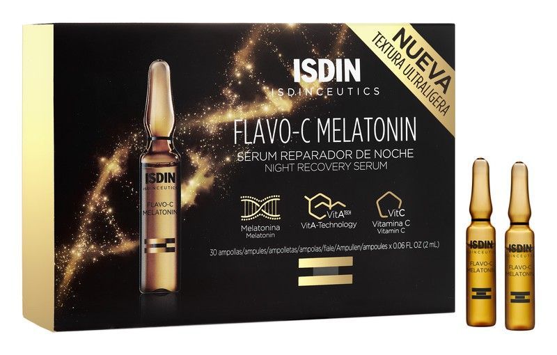 Isdinceutics Flavo-C Melatonin Sérum Reparador Noche 30 Ampollas