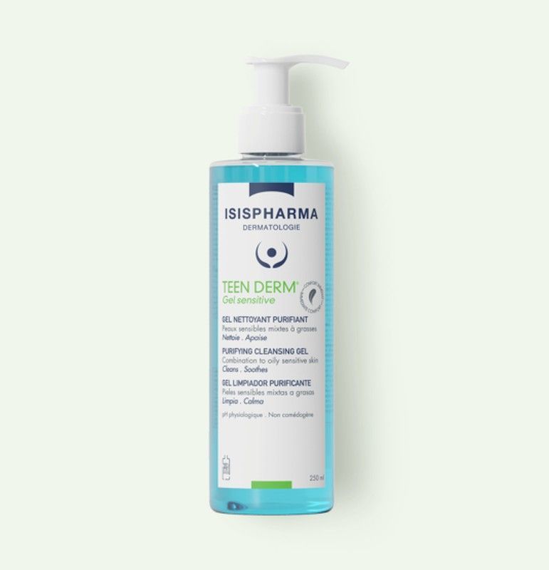 Isispharma Teen Derm Gel Sensitive Gel Limpiador Purificante 400 ml