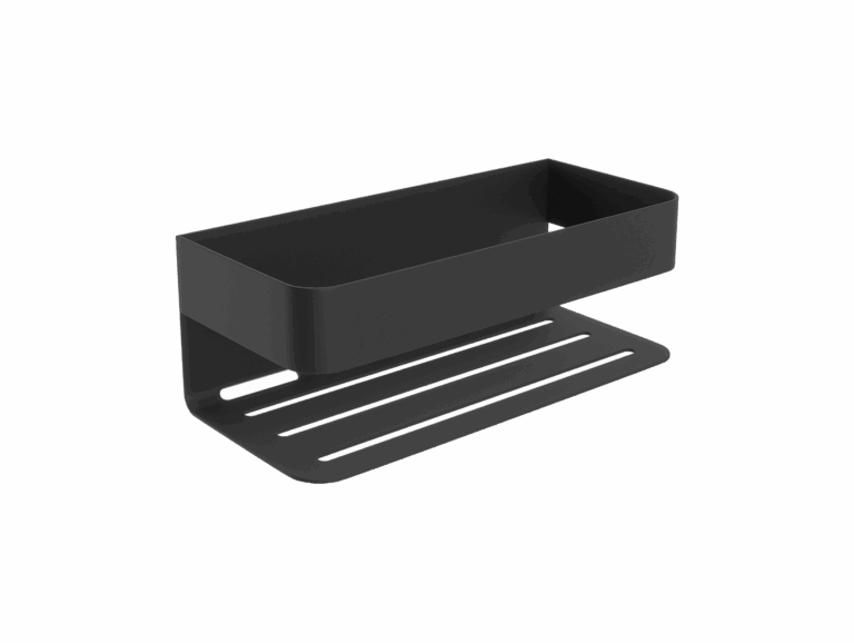 Jabonera Frontal Mayura Negro Mate 9 cm x 25,6 cm x 11 cm Medimex