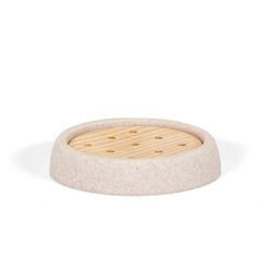 Jabonera Sandstone de Arenisca/Madera Fresno, Ø10,5X2cm