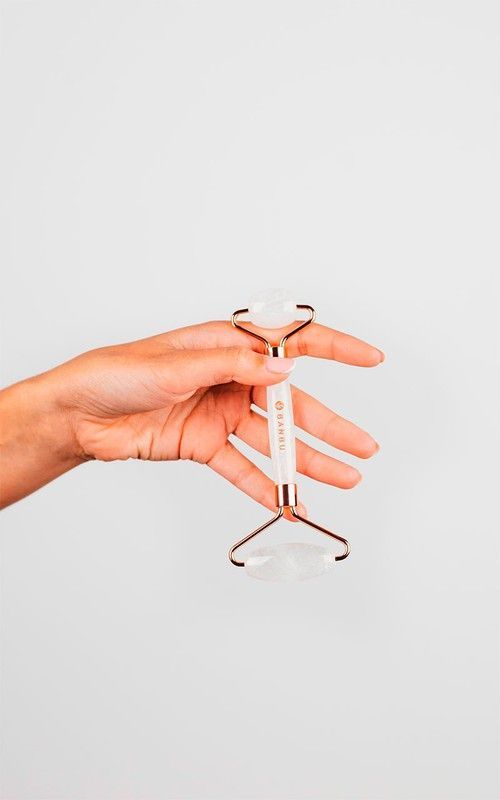 Jade roller Cuarzo Blanco