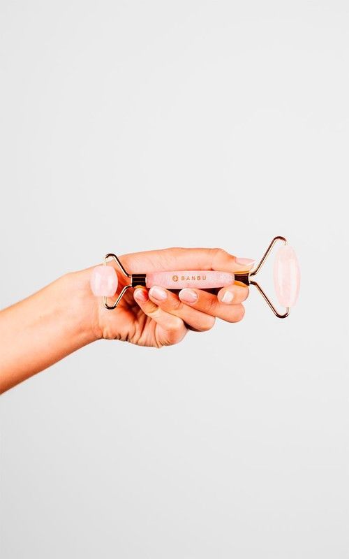 Jade roller Cuarzo Rosa