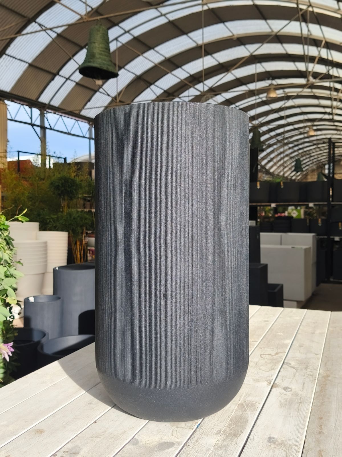 JAPI - Cilindro Rotacional Alto Fringe 33x33x61cm Negro