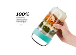 Jar to go lékue 600 ml turquesa