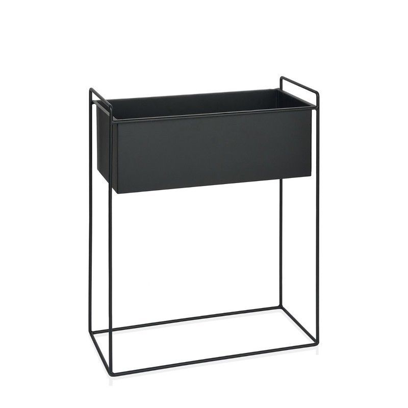 Jardinera de Metal Negra, 51x24x65 cm