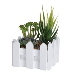 Jardinera Madera Planta Artif.10X10X15Cm