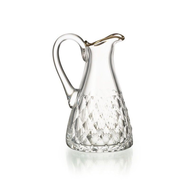 Jarra de cristal transparente y dorada, Ø 13,9 x 22,8 cm | Palazzo Gold