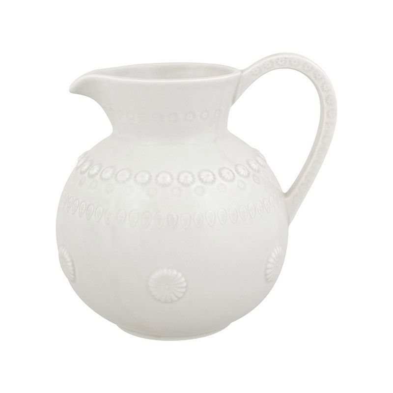 Jarra de loza en gris claro, 19 x 16 x 19,5 cm | Fantasía