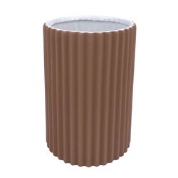 Jarrón de Cerámica Marrón, Ø15x20cm