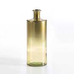 Jarrón de Cristal Dorado, Ø15x40cm