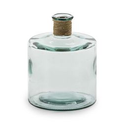 Jarrón de Cristal y Enea, Ø21x26cm