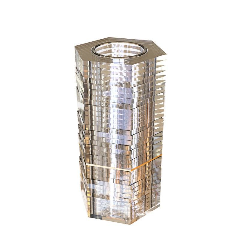 Jarrón de plexiglás transparente, 12x14x26 cm