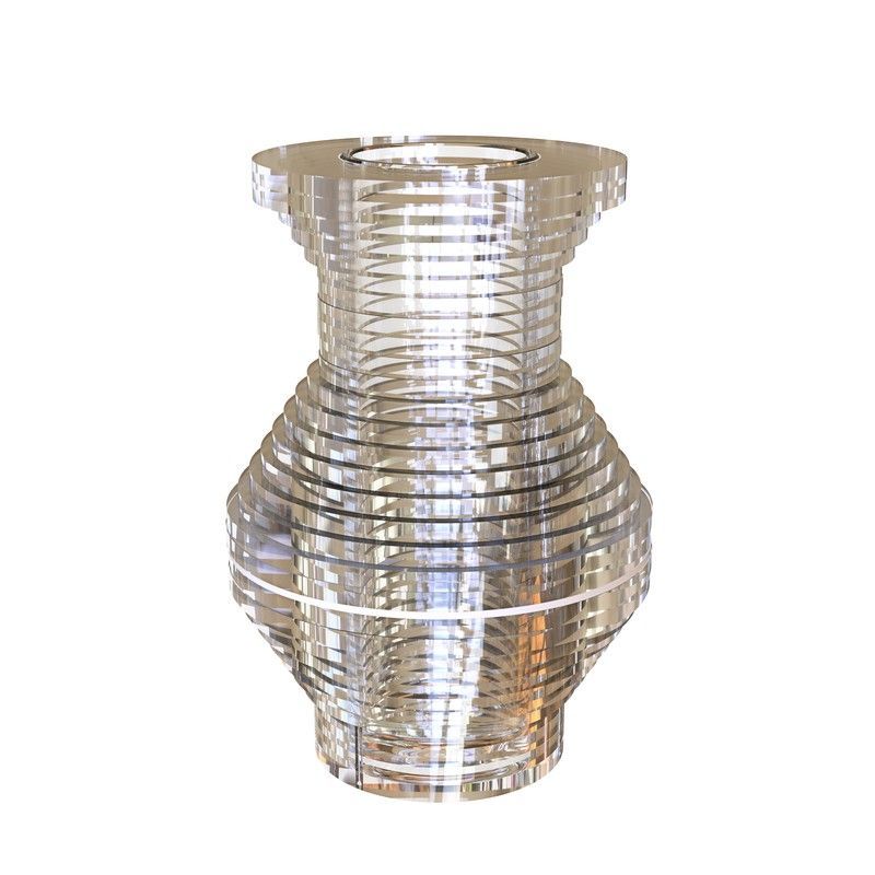 Jarrón de plexiglás transparente, 18x18x26 cm