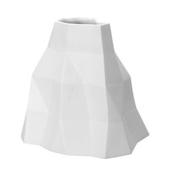 Jarrón S de porcelana en blanco, 24,8 x 24,5 x 24,5 cm | Quartz